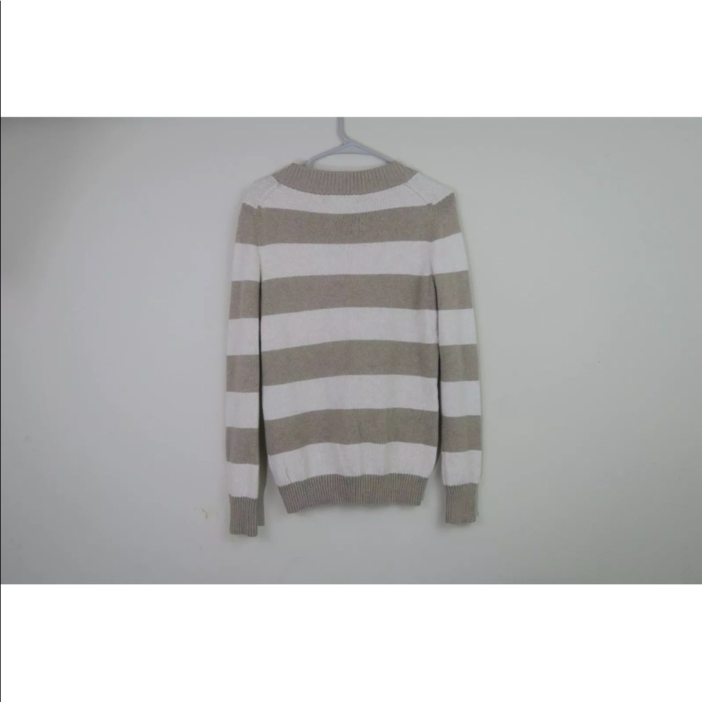 Banana republic striped tan white sweater size M - Picture 5 of 5